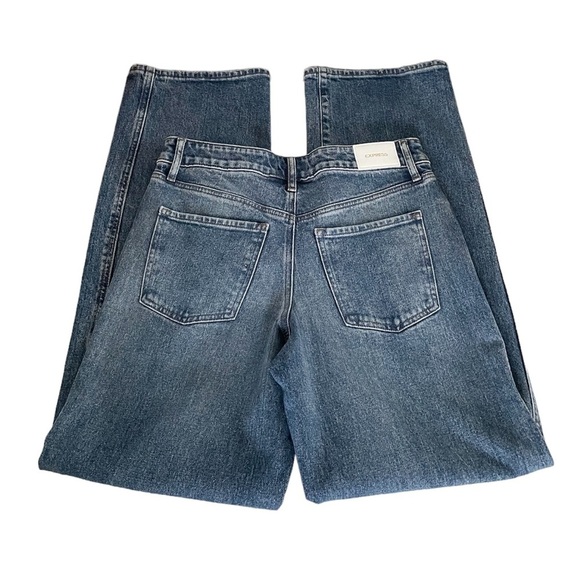 Express Relaxed Straight Leg Low Rise Distress Ripped Blue Jeans Women’s size 2R - Picture 5 of 13
